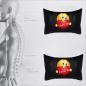 Preview: Auto Nackenkissen 20x30cm Nackenpolster Leder Schwarz mit Druck Design Smiley